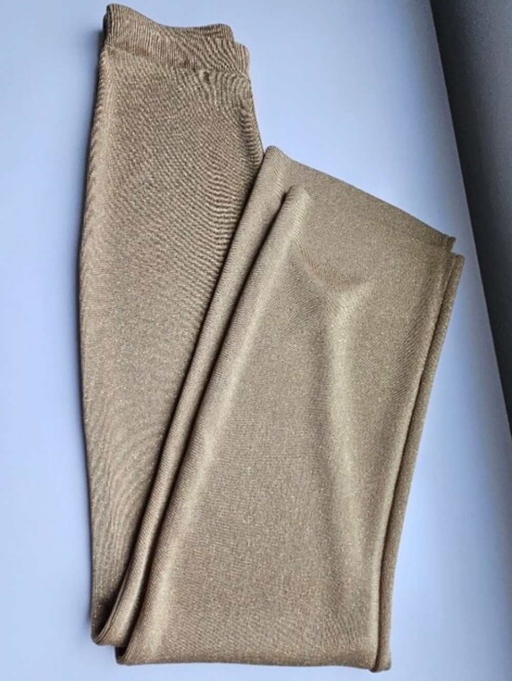 Emanuel Ungaro Vintage Knitwear Gold Metallic High Waist Wide Leg Pants